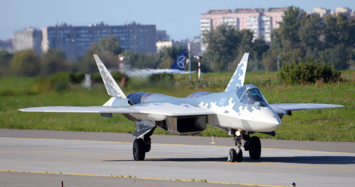 Der russische Stealth-Fighter Sukhoi Su-57. Auf der MAKS 2019 wurde erstmals die Exportversion Su-57E vorgestellt. Foto MAKS Aerosalon